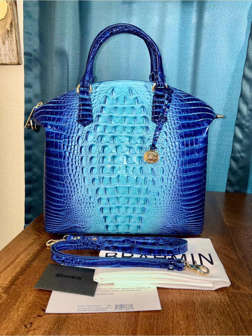 Brahmin EUC Lrg Duxbury - Affinity Ombré - Glitz/Metallic Accents - Like New - Picture 16 of 16